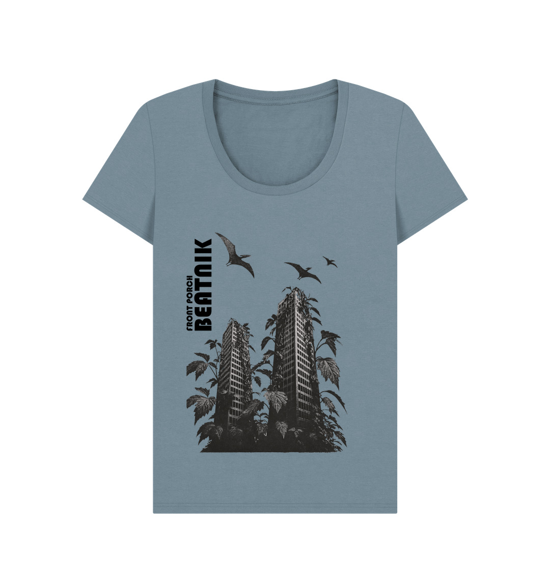 Stone Blue Printed T-shirt Front