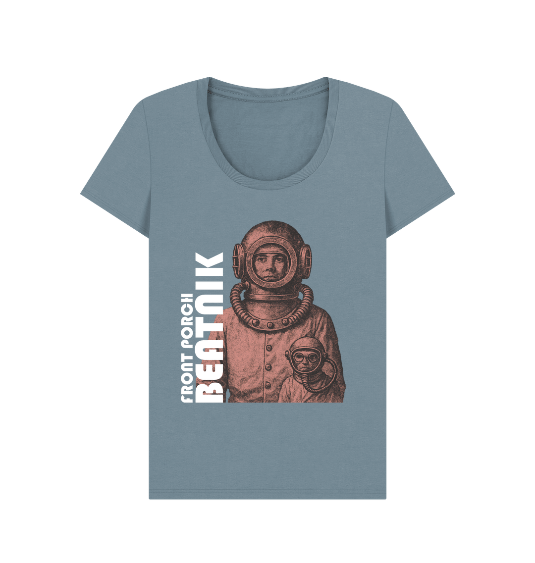 Stone Blue Printed T-shirt Front