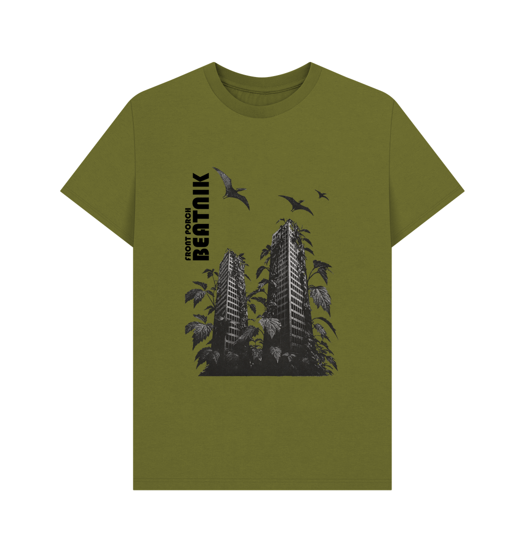 Moss Green Printed T-shirt Front